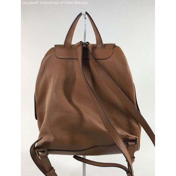 Michael Kors Light Brown Leather Backpack With Magnetic Closure & Adjustable Str - Picture 2 of 6